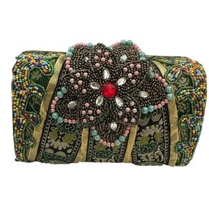 VTG Rare MARY FRANCES Baroque Beaded Clutch